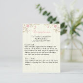 Liefde & Vredesroze Floral Wedding Direction Card Informatiekaartje (Staand voorkant)