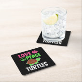 Liefde Vredesschildpadden Schattigee Zoo Dieren Sc Kartonnen Onderzetters (Insitu)