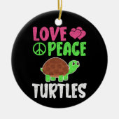 Liefde Vredesschildpadden Schattigee Zoo Dieren Sc Keramisch Ornament (Voorkant)