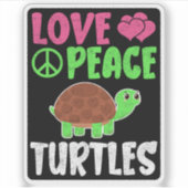 Liefde Vredesschildpadden Schattigee Zoo Dieren Sc Sticker (Voorkant)