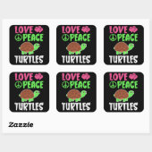 Liefde Vredesschildpadden Schattigee Zoo Dieren Sc Vierkante Sticker (Vel)