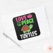 Liefde Vredesschildpadden Schattigee Zoo Dieren Sc Vierkante Sticker (Envelop)