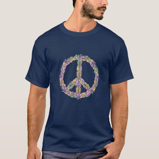 Liefde Vredessymbool met ventilator - Vredesteken T-shirt (Voorkant)