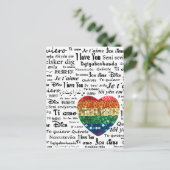 Liefde vreemde talen briefkaart (Staand voorkant)