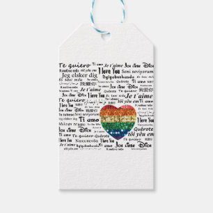 Liefde vreemde talen cadeaulabel