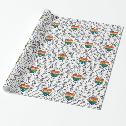 Liefde vreemde talen cadeaupapier (Uitgerold)