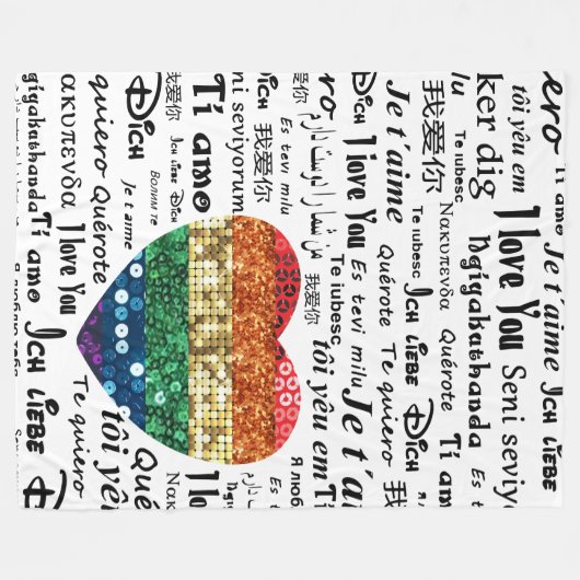 Liefde vreemde talen deken (Voorkant (Horizontaal))