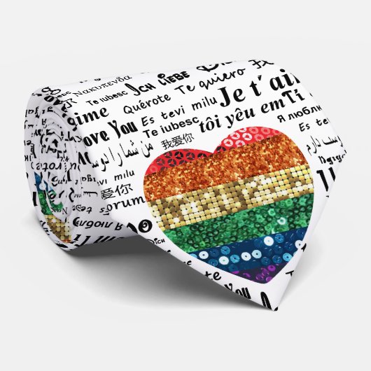 Liefde vreemde talen herkleding mannen stropdas (Opgerold)