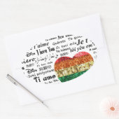 Liefde vreemde talen ovale sticker (Envelop)