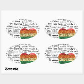 Liefde vreemde talen ovale sticker (Vel)