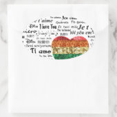 Liefde vreemde talen ovale sticker (Tas)
