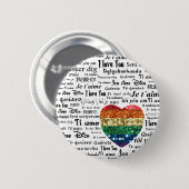 Liefde vreemde talen ronde button 5,7 cm (Voorkant /achterkant)