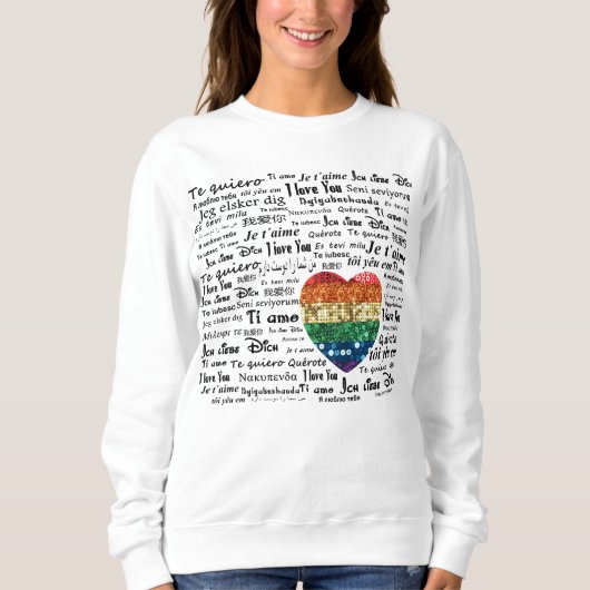 Liefde vreemde talen vrouwen sweatshirt (Voorkant)