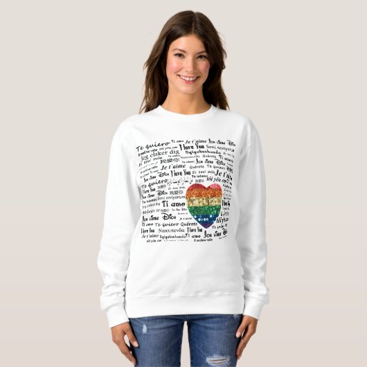 Liefde vreemde talen vrouwen sweatshirt (Voorkant volledig)