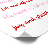 Liefde, vreugde en dankbaarheid poster (Hoek)