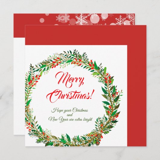 Liefde, vreugde en kerstmis feestdagenkaart (Voorkant / Achterkant)