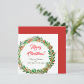 Liefde, vreugde en kerstmis feestdagenkaart (Staand voorkant)