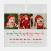 Liefde vreugde en kleine Kisses Baby's eerste Kers Glas Ornament (Achterkant)