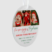 Liefde vreugde en kleine Kisses Baby's eerste Kers Ornament (voorkant)