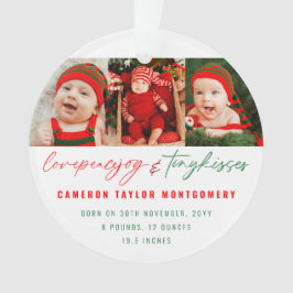 Liefde vreugde en kleine Kisses Baby's eerste Kers Ornament