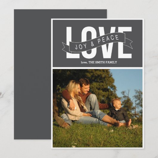 liefde, vreugde en vrede feestdagenkaart (Voorkant / Achterkant)