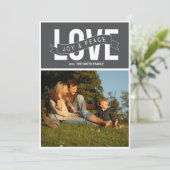 liefde, vreugde en vrede feestdagenkaart (Staand voorkant)