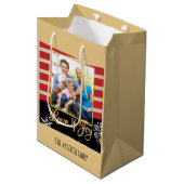 Liefde & Vreugde, Foto Gepersonaliseerde Kerstmis Medium Cadeauzakje (Voorkant Gekanteld)