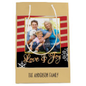 Liefde & Vreugde, Foto Gepersonaliseerde Kerstmis Medium Cadeauzakje (Voorkant)
