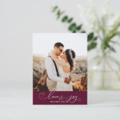 Liefde & Vreugde | Kerst Typografie Foto Briefkaar Briefkaart (Staand voorkant)