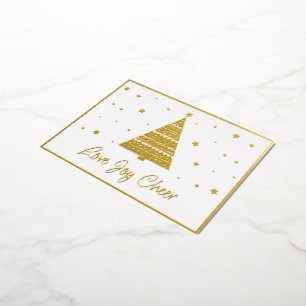 Liefde Vreugde Kerstgroet in Goud Folie Feestdagen Briefkaart