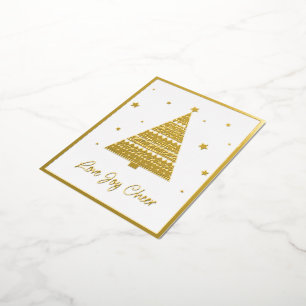 Liefde Vreugde Kerstgroeten Goud Folie Feestdagen Briefkaart