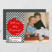 Liefde & Vreugde Kom naar u Kerstmis Foto Feestdagenkaart (Voorkant / Achterkant)