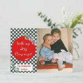 Liefde & Vreugde Kom naar u Kerstmis Foto Feestdagenkaart (Staand voorkant)