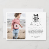 Liefde & Vreugde Moderne Minimaal QR Code Videoboo Feestdagenkaart (Achterkant)