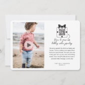 Liefde & vreugde Moderne Minimale QR-code Video Be Feestdagenkaart (Achterkant)