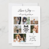 Liefde & vreugde Moderne Minimale QR-code Video Be Feestdagenkaart (Voorkant)