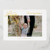 Liefde & vreugde Moderne Minimale QR-code Video Be Folie Feestdagenkaart (Voorkant)