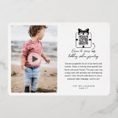 Liefde & vreugde Moderne Minimale QR-code Video Be Folie Feestdagenkaart (Achterkant)