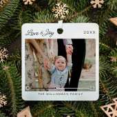 Liefde & vreugde Moderne Minimale QR-code Video Be Metalen Ornament