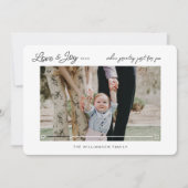 Liefde & Vreugde Moderne Minimalistische QR Code V Feestdagenkaart (Voorkant)