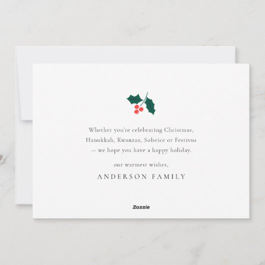 Liefde & Vreugde Moderne Plaid Grappige Huisdier K Feestdagenkaart (Achterkant)