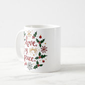 Liefde, vreugde, vrede - Christmas Spirit Koffiemok (Voorkant links)