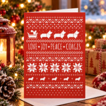 Liefde Vreugde Vrede Corgis Festive Kerst Vakantie