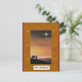 Liefde, vreugde, vrede op de weg feestdagenkaart (Staand voorkant)