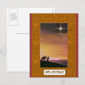 Liefde, vreugde, vrede op de weg feestdagenkaart (Voorkant / Achterkant)