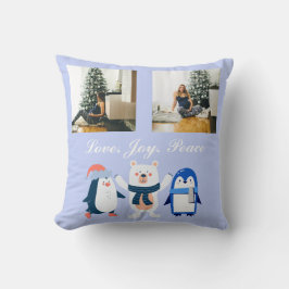 Liefde vreugde vrede poolspinguïns 2 beer foto kussen