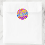 Liefde, vreugde, vrede ronde sticker (Tas)