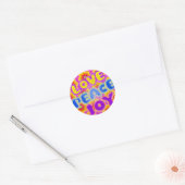 Liefde, vreugde, vrede ronde sticker (Envelop)