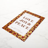 LIEFDE VREUGDE & VREDE | Voeg uw foto toe Folie Feestdagenkaart (Gedraaid)