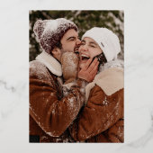 LIEFDE VREUGDE & VREDE | Voeg uw foto toe Folie Feestdagenkaart (Achterkant)